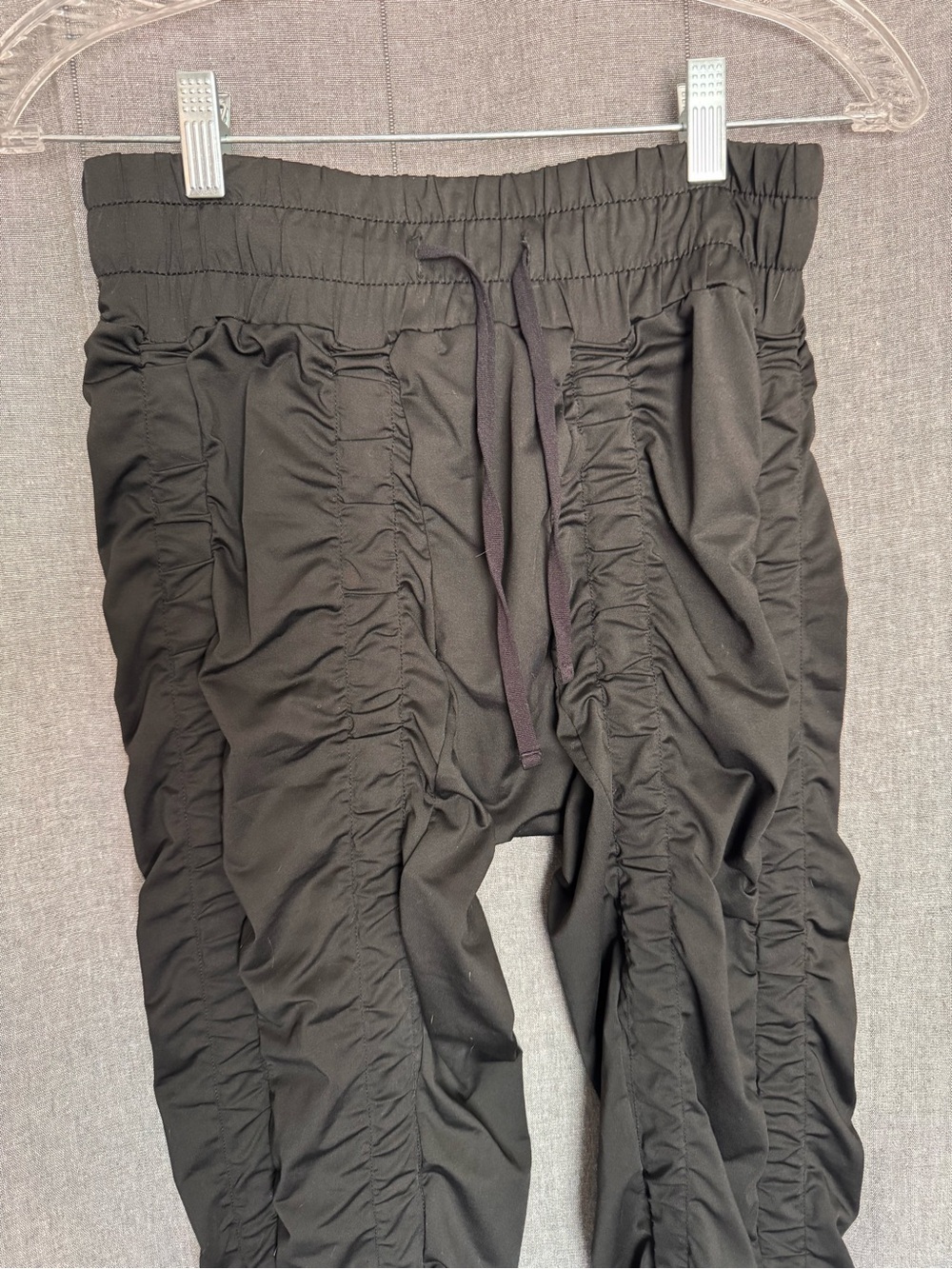 Agogie Resistance Training Pants Women large Black Ruched Wearable Tech Joggers